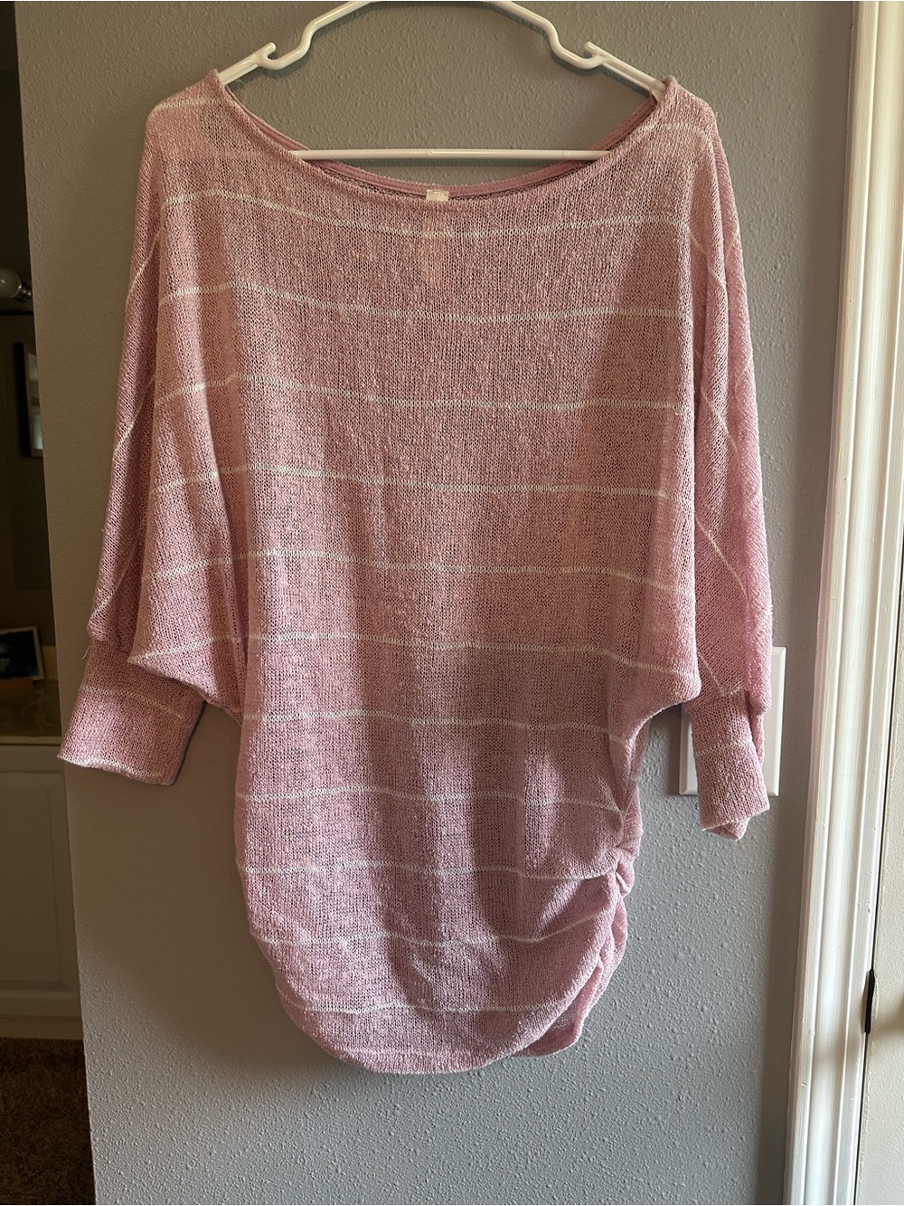 Vanilla Bay Dusty Pink Open-Knit Sweater
